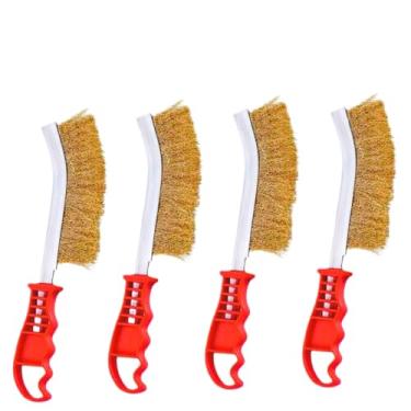 Imagem de Escova de AçO，Limpa Grelha，Embalagem MúLtipla，Adequado para Churrasqueiras, Cozinhas, Tubos e Outras áReas Que Necessitem de Limpeza e RemoçãO de Ferrugem.(04 Unidades)