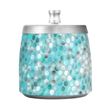 Imagem de Cinzeiro brilhante azul brilhante para ervas daninhas, cinzeiro de aço inoxidável, cinzeiro em pé ao ar livre para pátio