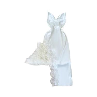 Imagem de Pijama sexy de retalhos de renda, confortável e casual, camisola femin