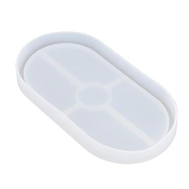 Imagem de Molde de Silicone Bandeja Oval Antiaderente, Tamanhos Grande e Médio para Resina, Gesso e Cimento, Ideal para Decoração Doméstica, DIY Artesanal e Peças Decorativas (Tamanho Médio)