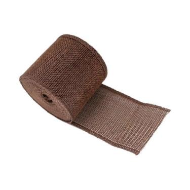 Imagem de Fita De Burlap Colorida De 6cm, Rolo De 5 Jardas, Tecido De Juta Natur