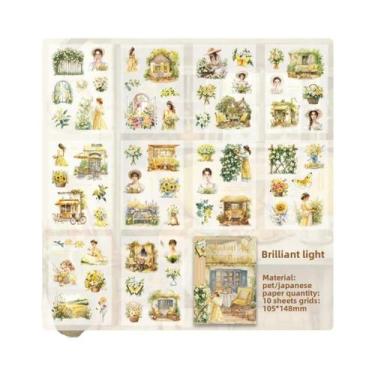 Imagem de Adesivos De Papel Washi Vintage PET, 10 Folhas, DIY, Scrapbooking, Dec