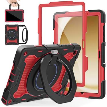 Imagem de ROISKIN Capa para Samsung Galaxy Tab A11 Plus/A9 Plus de 11 polegadas (A11+/A9+) versão 2025/2024 com protetor de tela HD e alça de ombro, suporte e alça 360, capa militar resistente para crianças