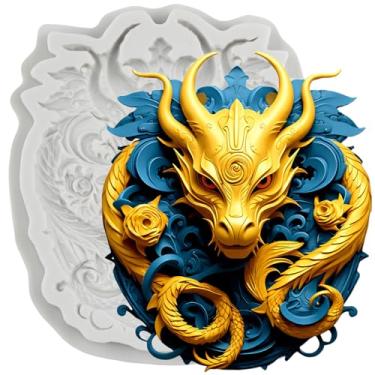 Imagem de MYPRACS Molde de fondant de silicone dragão para decoração de bolo de açúcar topo de cupcake pasta de goma de chocolate argila de polímero