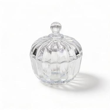 Imagem de Bomboniere Cayenne Clássica de Vidro com Tampa (150 ml) – Mini Pote Decorativo para Doces e Algodão