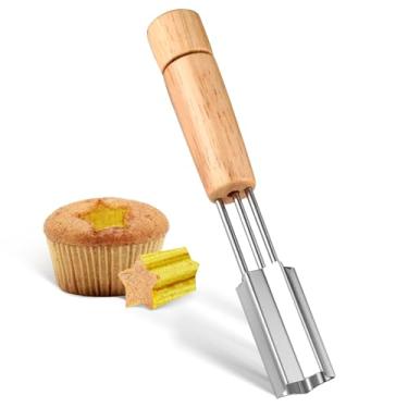 Imagem de Cortador de cupcake em forma de estrela de 16,3 cm para enchimento reutilizável para cupcake furador de bolo, dispositivo de buraco de escavação de cupcake, ferramenta de perfuração de cupcake para