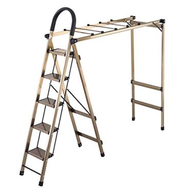 Imagem de A1DFDFGOQSFG Suporte de trilho para roupas, dobrável para arejador, escada autônoma, dobrável, cozinha doméstica, leve, suporte para sapatos, toalheiro de banheiro, cabide para casaco, economia de