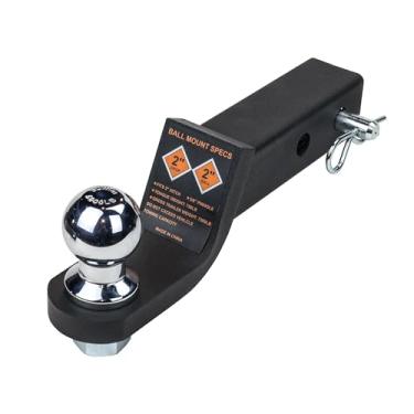 Imagem de Autekcomma Kit de montagem de bola de engate de reboque com esfera de 5 polegadas e pino de engate de 1,5 cm, bola de engate serve para receptor de 5 cm, queda de 5 cm, capacidade de 3,402 kg