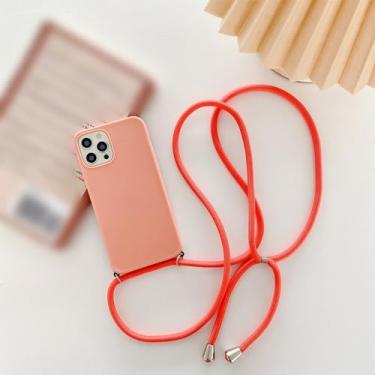 Imagem de Colar crossbody alça cordão capa de telefone para Samsung Galaxy S6 S7 edge S8 S9 S10 Plus S10lite S10e Lite 5G capa macia, laranja, para S7 edge