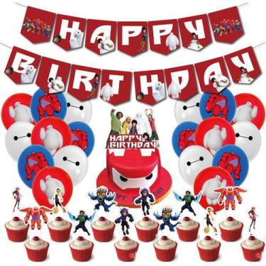 Imagem de Kit de balões Big Hero 32 balões de látex com cobertura de bolo Banner