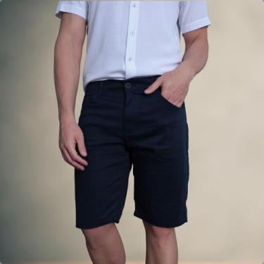 Imagem de Bermuda Alfaiataria Sarja Masculino Social Slim Com Elastano - Dixon J