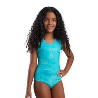 Imagem de Maiô Infantil Juvenil De Natação Praia E Piscina Proteção Uv (Verde Veleiro, 4)