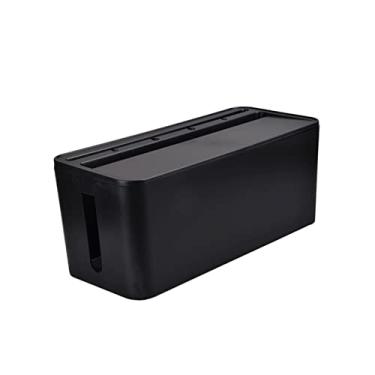 Imagem de jojofuny Caixa de armazenamento de arame de plástico, cabos de carregador, cabos ocultos para escritório em casa, caixa organizadora de fio médio