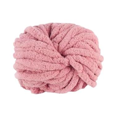 Imagem de Colaxi Fio de lã grosso para tricô com os braços, 2 cm, ideal para almofadas, mantas tricotadas à mão e camas para animais de estimação, Pele Rosa