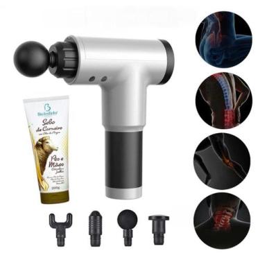 Imagem de Kit Massageador Elétrico Portátil Fisioterapia Muscular + Creme - MS F