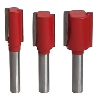 Imagem de Kit 3 Fresas Reta Paralela 10 A 16Mm Haste 6Mm Madeira Tupia