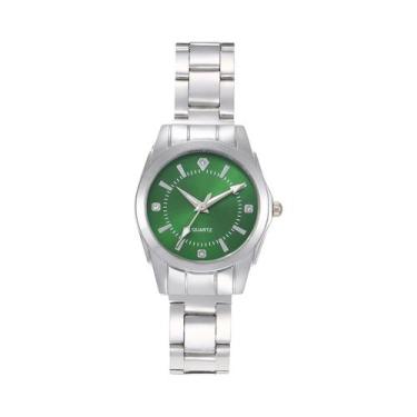 Imagem de Relógio De Pulso Feminino Cinza Prata Com Pulseira De Quartzo Design S