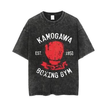 Imagem de Camiseta Unissex Vintage De Algodão Lavado Anime Hajime No Ippo Kamoga