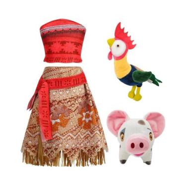 Imagem de Fantasia De Princesa Vaiana Da Moana Para Meninas, Roupa De Carnaval, 
