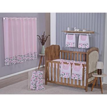 Imagem de Enxoval Bebe Kit Berço Americano Cortina Algodão Menino