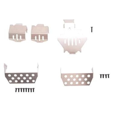 Imagem de Peças de carro RC compatíveis com Traxxas para TRX4 1/10 RC carro para placa de proteção de chassi Protetor de eixo placa de deslizamento peças de reposição de aço