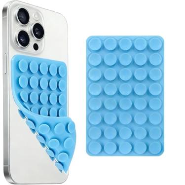 Imagem de Suporte de telefone com sucção dupla face de silicone, 2 peças, aderência adesiva removível, acessório de selfie e vídeo com as mãos livres, suporte de sucção de telefone TikTok tendência para iPhone