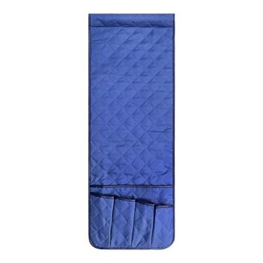 Imagem de BAHULA Organizador de apoio de braço para sofá, poltrona, antiderrapante, porta-revistas com 5 bolsos para revistas, tablets, celulares, iPad, livros, azul