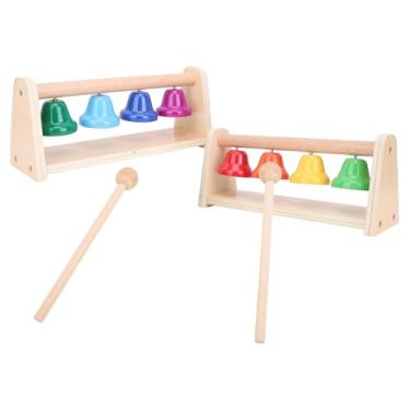 Imagem de SUNGOOYUE Sinos de Mão, Xilofone Musical de 8 Notas, Sinos Coloridos, Instrumento Musical Infantil Com Base 2 Marretas para Desenvolvimento Sensorial Infantil
