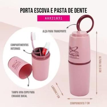 Imagem de Porta Escova e Pasta de Dente Prático Leve na Bolsa Mochila Estilo Mod