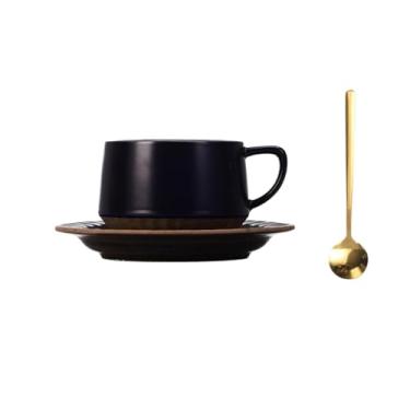 Imagem de Caneca de cerâmica moderna de grande capacidade para escritório, copo de água, casa, café, pires, colher, conjunto de utensílios para bebidas