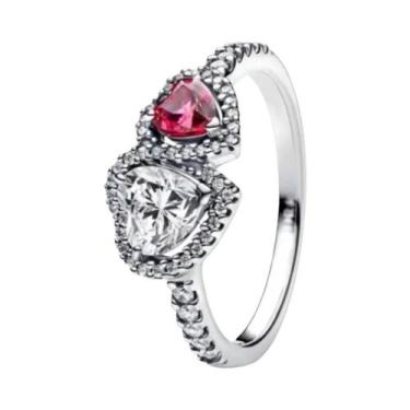 Imagem de Colar Com Anel Em Forma De Coração Com Laço Em Prata 925 Para Mulheres