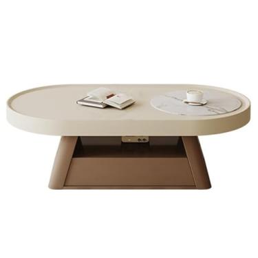 Imagem de Mesa de centro redonda moderna moderna com armazenamento, centro, sala de estar baixa para sentar no chão simples