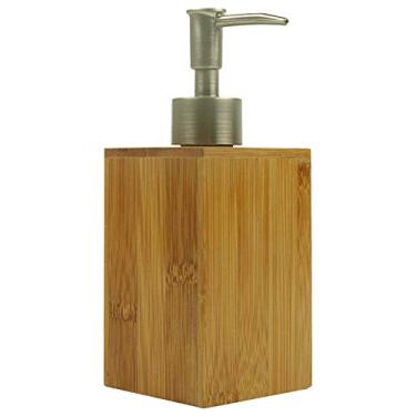 Imagem de 220mL Porta-dispenser de Sabão Líquido Bambu com Bomba para Banheiro e Cozinha Dispenser Sabonete Loção Shampoo Reabastecível Grande Capacidade Auto-aspirante Giratória 360 Graus Premium Superfícies L