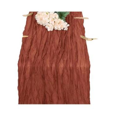Imagem de Caminho De Mesa Em Tecido De Algodão Boho Burgundy Para Decorações De 
