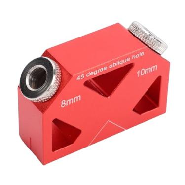 Imagem de Naroote Posicionador de Broca de 45 Graus, Guia de Broca de Passador de Liga de Alumínio, Ferramenta de Perfuração para Carpintaria Com de 9,5 Mm, Ideal para Molduras de Móveis e Brinquedos de Madeira