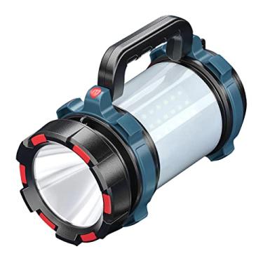 Imagem de Lâmpada Portátil Multifuncional Luminosidade Alta Luz Principal Lateral de Projeção Grande 5 Marchas Alça Plegável Lanterna Busca Emergência Campismo Ajuste em Múltiplas Dimmer Ilimitado com Pressão L