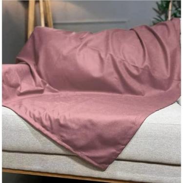 Imagem de Manta para Sofá em Suede Aveludado Liso Protetora Decorativa Vários Tamanhos(Rose,2 Lugares (1,40x1,40m))