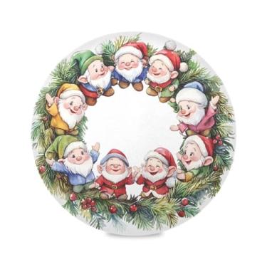 Imagem de STAYTOP Guirlanda de anão fofa jogo americano redondo 6 peças, tapetes de mesa antiderrapantes fáceis de limpar para casa, cozinha, churrasco, festa, decoração de mesa