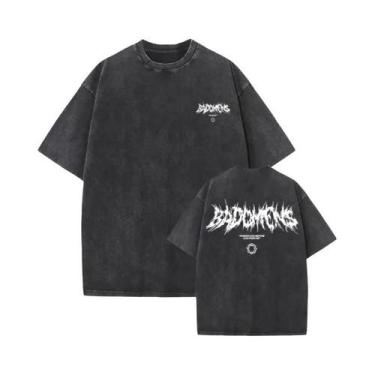Imagem de Camiseta Gráfica Vintage Lavada Com Estampa Bad Omens Para Homens E Mu
