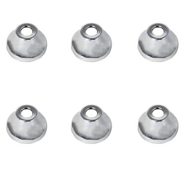 Imagem de heyous 6 peças de tampa cônica de aço inoxidável prata 56 x 32 x 15 mm flanges de torneira de chuveiro adequadas para torneira de cozinha pia vasos sanitários máquinas de lavar louça geladeiras