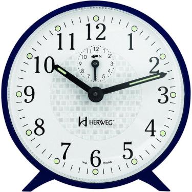 Imagem de Relogio Despertador Herweg 2220 Mecânico A Cordas Azul