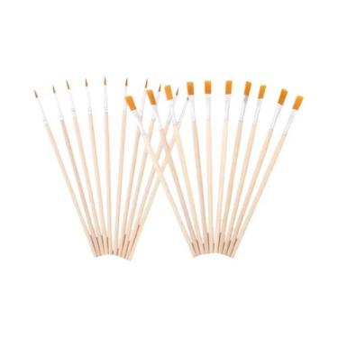 Imagem de Conjunto De Pincéis Planos De Nylon Com Cerdas Para Pintura - 10, 30, 