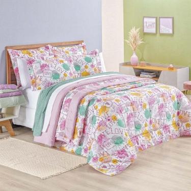 Imagem de Kit Edredom Amore Casal Padrão 3 Peças Percal 200 Fios 100% Algodão - 