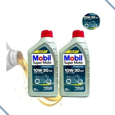 Imagem de Óleo Mobil Moto 10W30 Semi Sintético 4 Tempos Com 2 Unidades