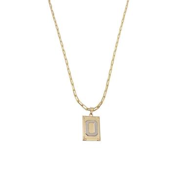 Imagem de Cordão 45Cm Masculino Feminino Pingente Letra O Banhado Ouro