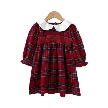 Imagem de Vestido Xadrez Vermelho Para Meninas, Vestido Fofo De Princesa Para An