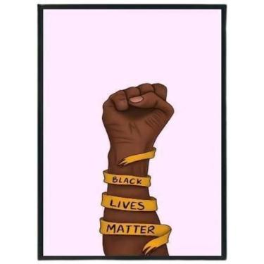 Imagem de Quadro Decorativo Black Lives Matter Moldura Preta 24X18Cm - Quadros O