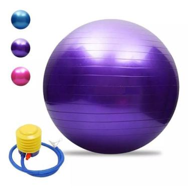 Imagem de Bola Pilates Yoga Fisioterapia Suiça 65cm Bomba Inflar - IMPORT, Roxo