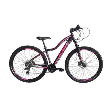 Imagem de Bicicleta Feminina Aro 29 Ksw Mwza Alumínio 21v Freio a Disco Garfo Suspensão - Preto/Rosa-Feminino