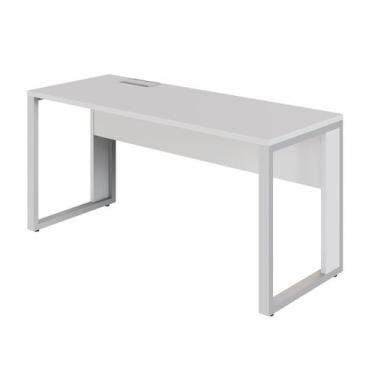 Imagem de Mesa Plataforma Individual com Caixa de Tomadas Pés Metal 120cm Indust